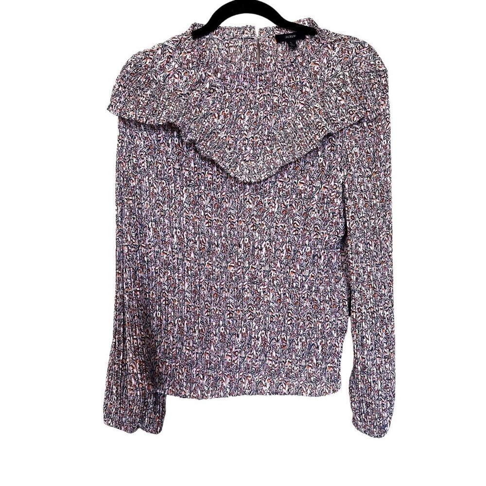 NWT J.Crew Ruffled Long Sleeve Paisley Floral Blouse L